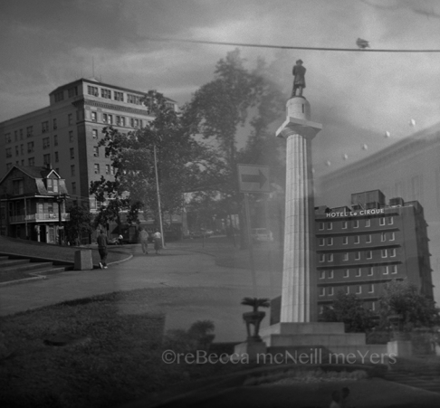 Crossing Lee Circle by Rebecca McNeill Meyers | Multiple image photograph created using film, printed on durable canvas (no framing needed) or as s Crossing Lee Circle